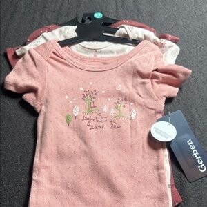 Gerber Pink and White Short Sleeve Tee Set